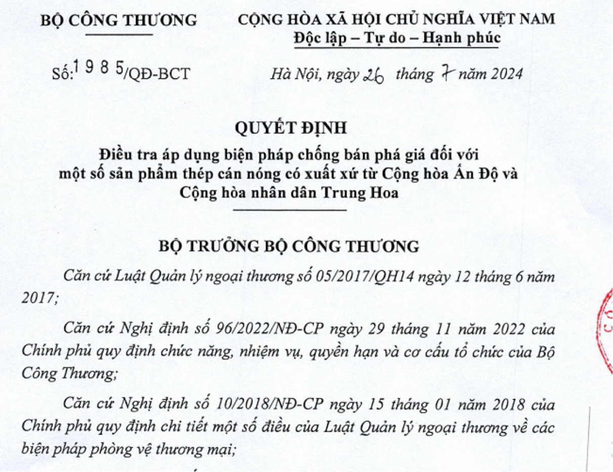 Quy định về nhập khẩu thép