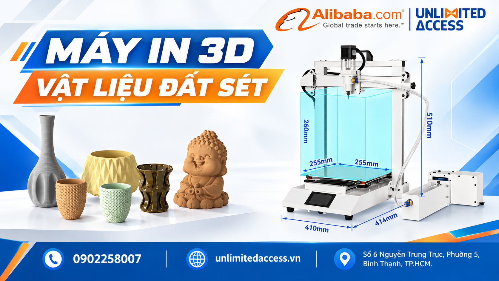 Máy in 3D vật liệu đất sét