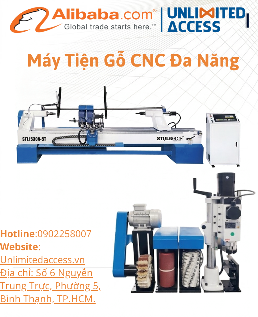 máy tiện gỗ cnc tự động, máy tiện gỗ cnc, máy tiện phay xoắn gỗ