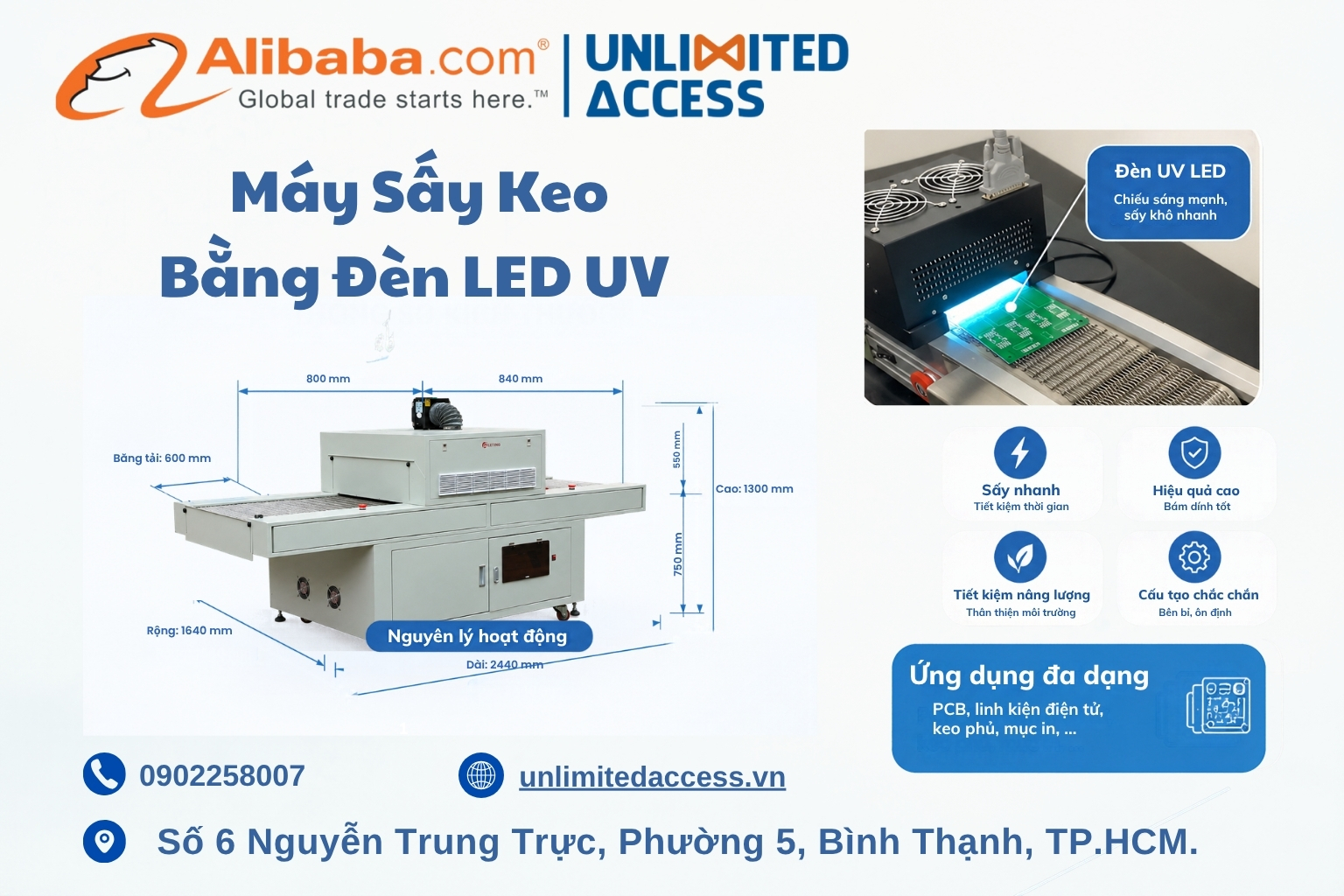 Máy sấy keo bằng đèn LED UV