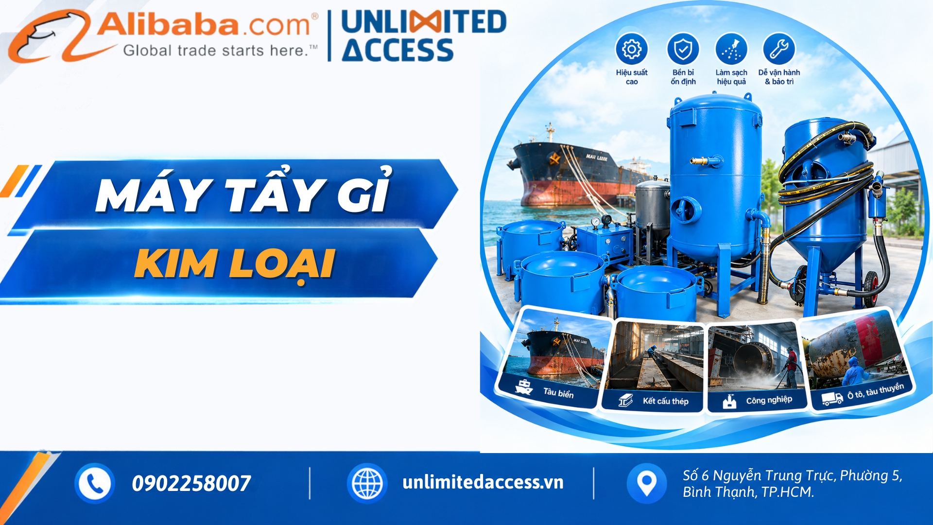Máy Tẩy Gỉ Kim Loại & Lớp Sơn Cũ Bề Mặt Công Nghiệp Giá Tốt Tận Xưởng