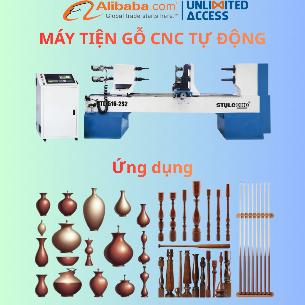 máy tiện gỗ cnc tự động, máy tiện gỗ,