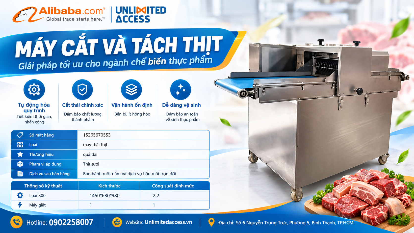 Máy cắt và tách thịt loại 300