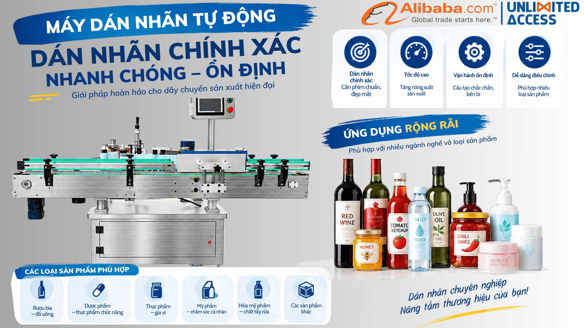 MÁY DÁN NHÃN CHAI TRÒN TỰ ĐỘNG
