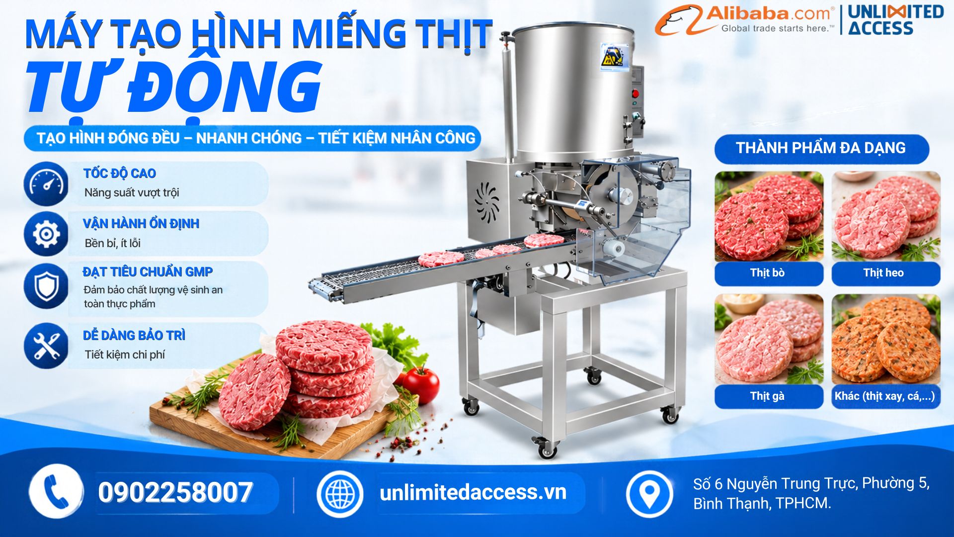 Máy tạo hình miếng thịt