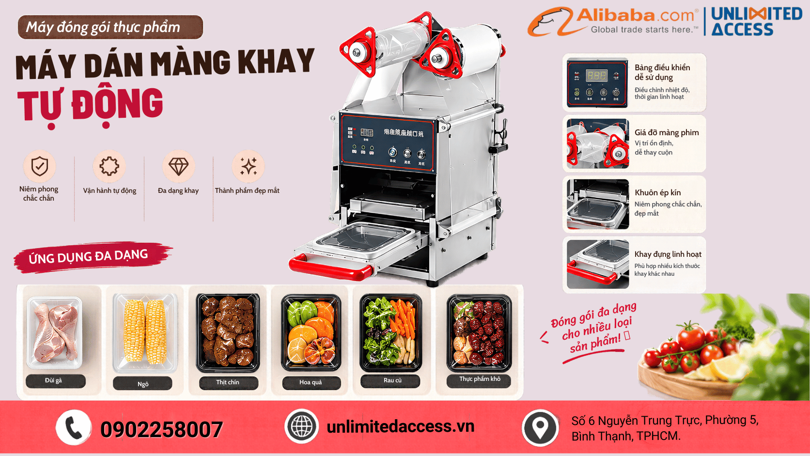 MÁY DÁN MÀNG KHAY TỰ ĐỘNG